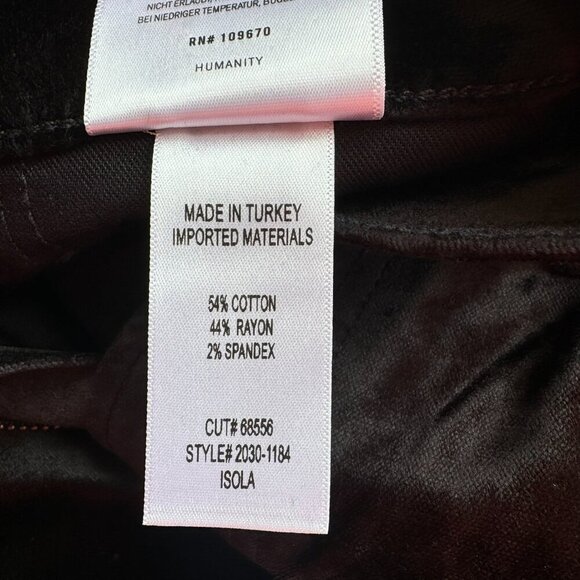 New Citizens of Humanity Isola Cropped Trouser Pants Velvet Mid Rise Black 27 - Picture 11 of 13
